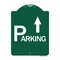 Signmission Parking with Arrow Pointing Up, Green & White Aluminum Architectural Sign, 18" x 24", GW-1824-24515 A-DES-GW-1824-24515 - alternate 1